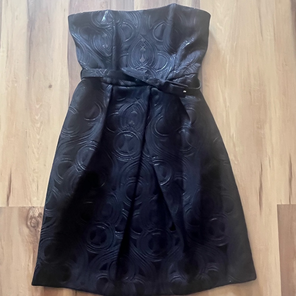 Target Black Strapless Dress with Textured Design
